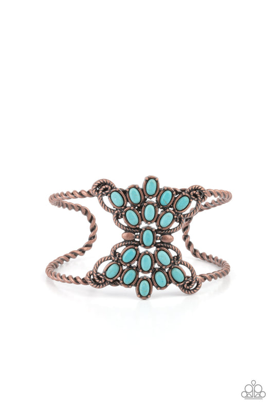 Pleasantly Plains - Copper & Turquoise Cuff Bracelet