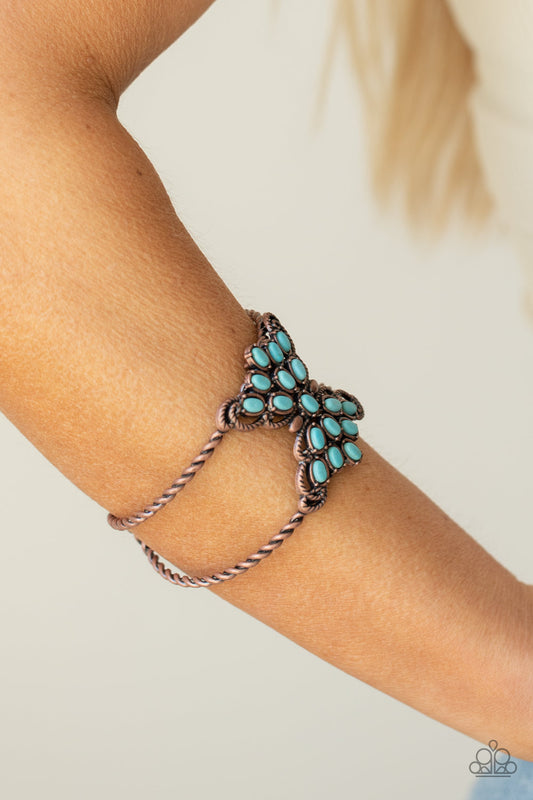 Pleasantly Plains - Copper & Turquoise Cuff Bracelet