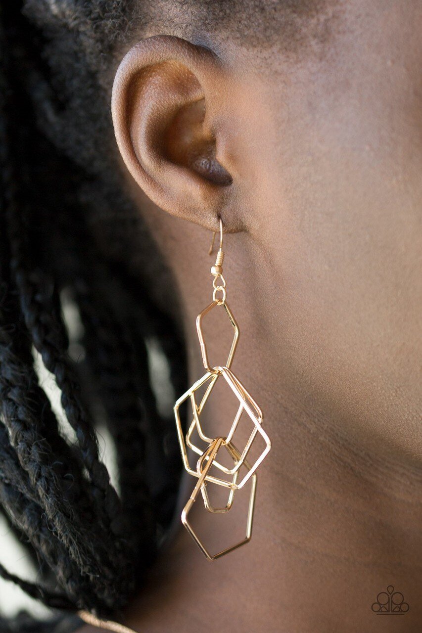 Five-Sided Fabulous Gold Earring