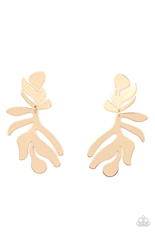 Palm Picnic - Gold Leafy Earring