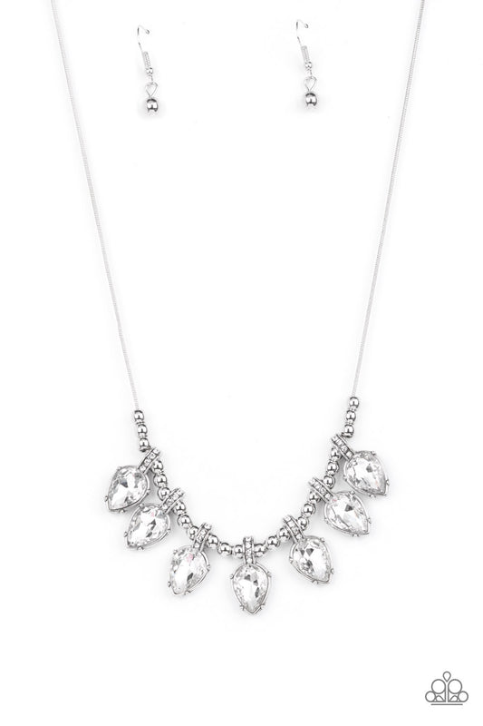 Crown Jewel Couture - White Rhinestone Necklace