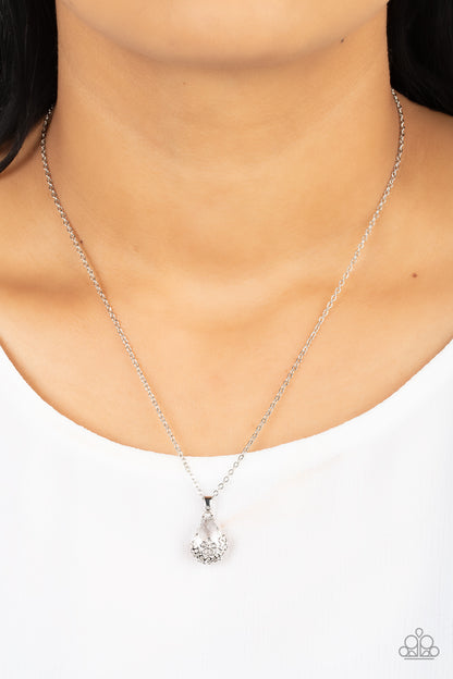 Flower Patch Fabulous - White Teardrop Necklace