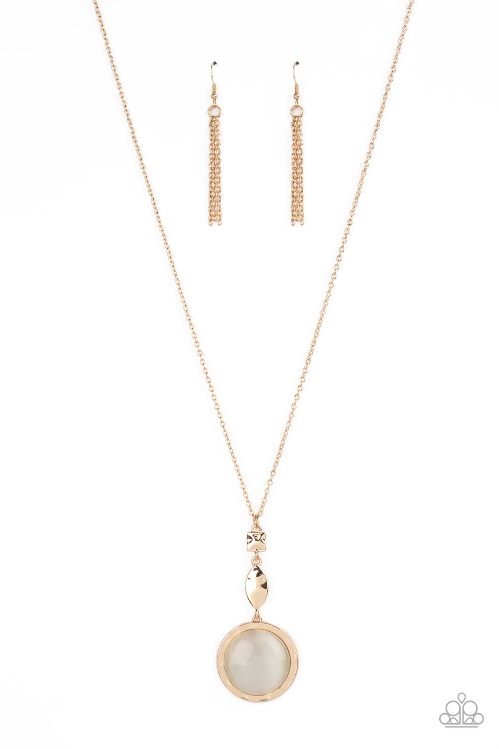 Magic Carpet Cruise - Gold Cat's Eye Stone Pendant Necklace