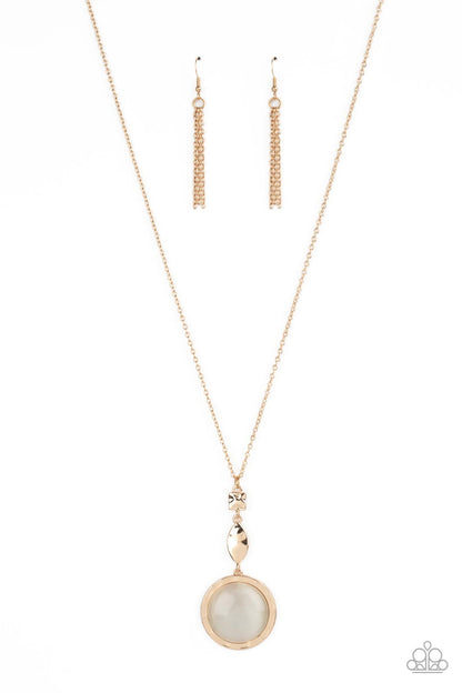 Magic Carpet Cruise - Gold Cat's Eye Stone Pendant Necklace