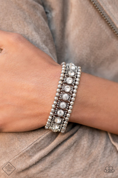 Ritzy Reboot - White Sparkling Rhinestone Bracelet