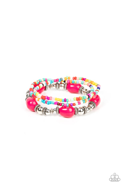 Confidently Crafty - Multi Colored Beaded Stretch Bracelet