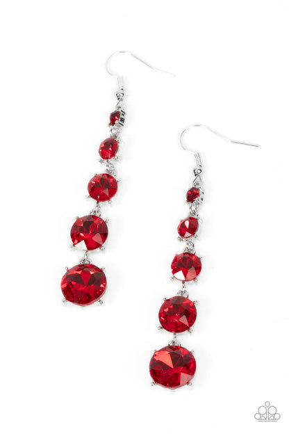 Red Carpet Charmer - Fiery Red Drop Earrings