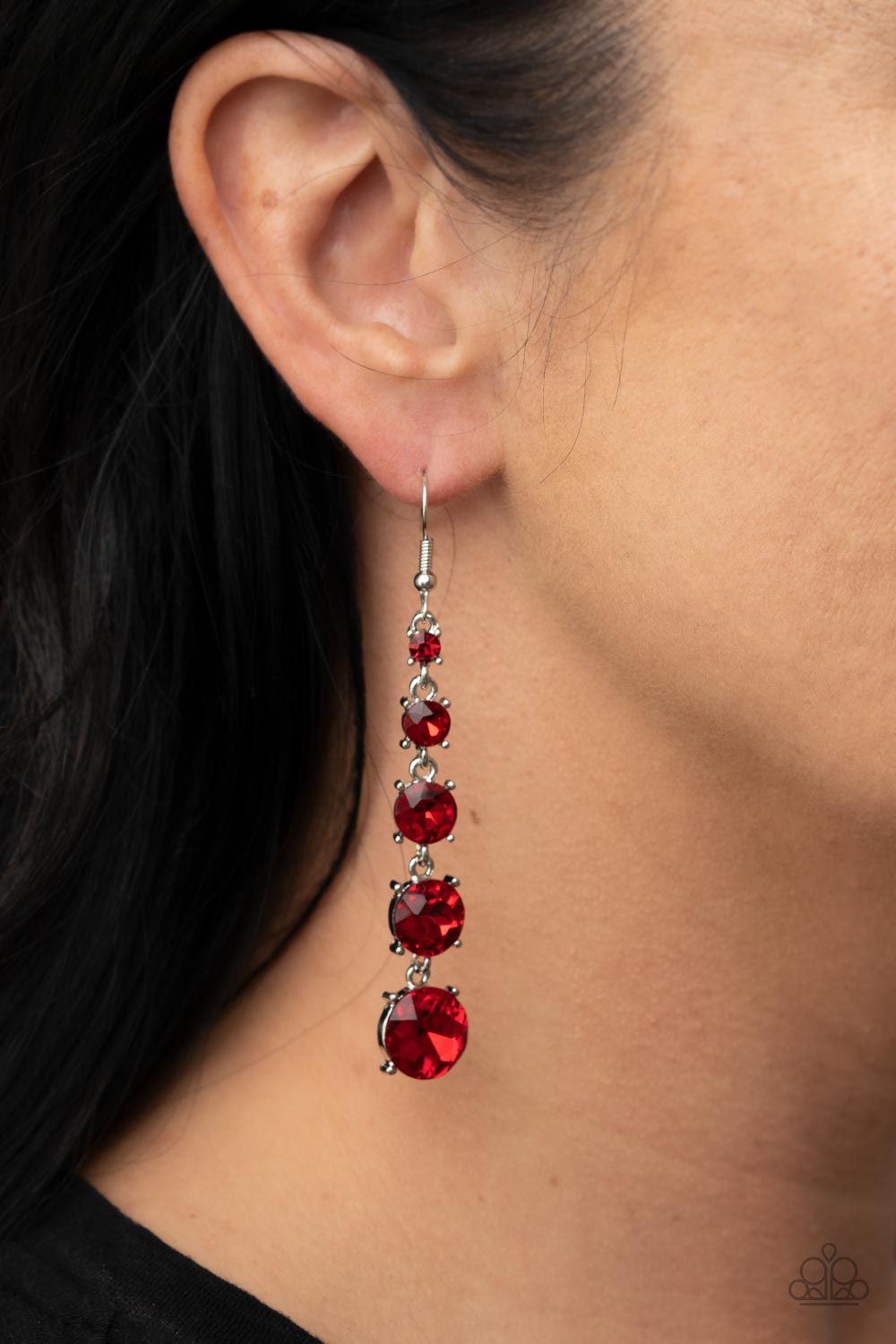 Red Carpet Charmer - Fiery Red Drop Earrings