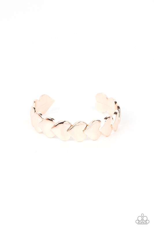 Hearts Galore - Rose Gold Cuff Bracelet
