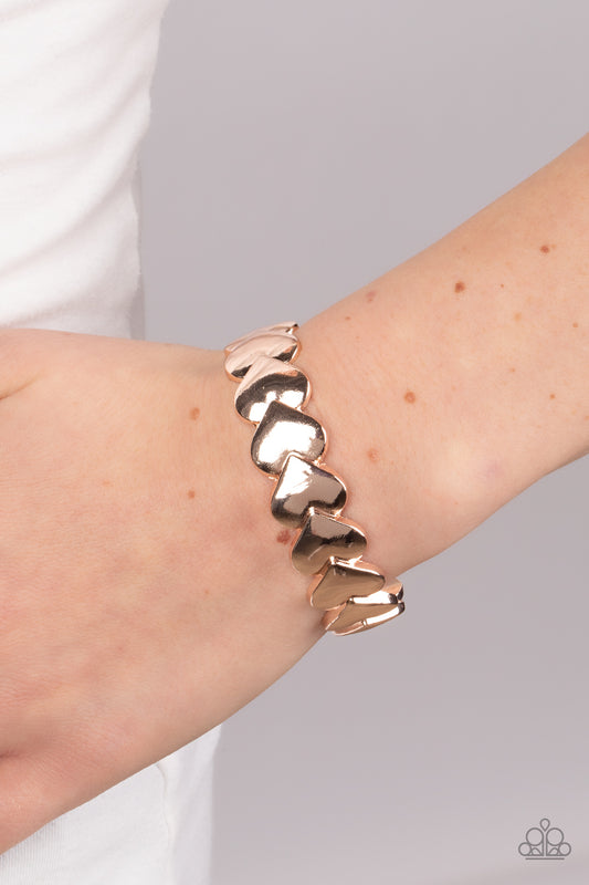 Hearts Galore - Rose Gold Cuff Bracelet