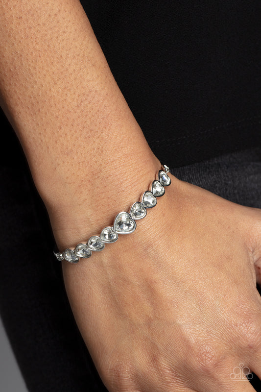 Lusty Luster - White Heart Bracelet