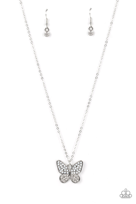 Flutter Forte - White Butterfly Necklace