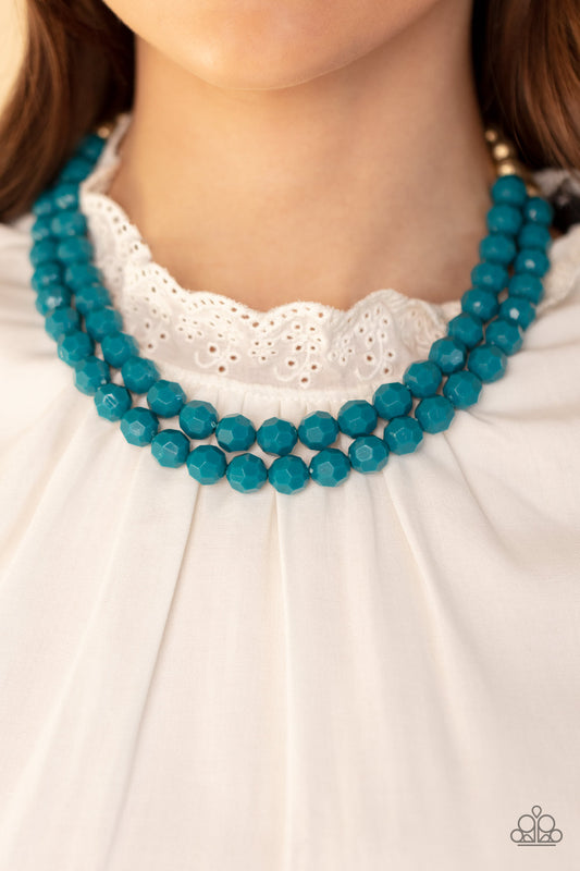 Greco Getaway & Grecian Glamour - Blue Beaded Necklace with matching bracelet