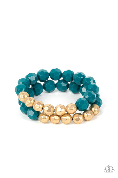 Greco Getaway & Grecian Glamour - Blue Beaded Necklace with matching bracelet