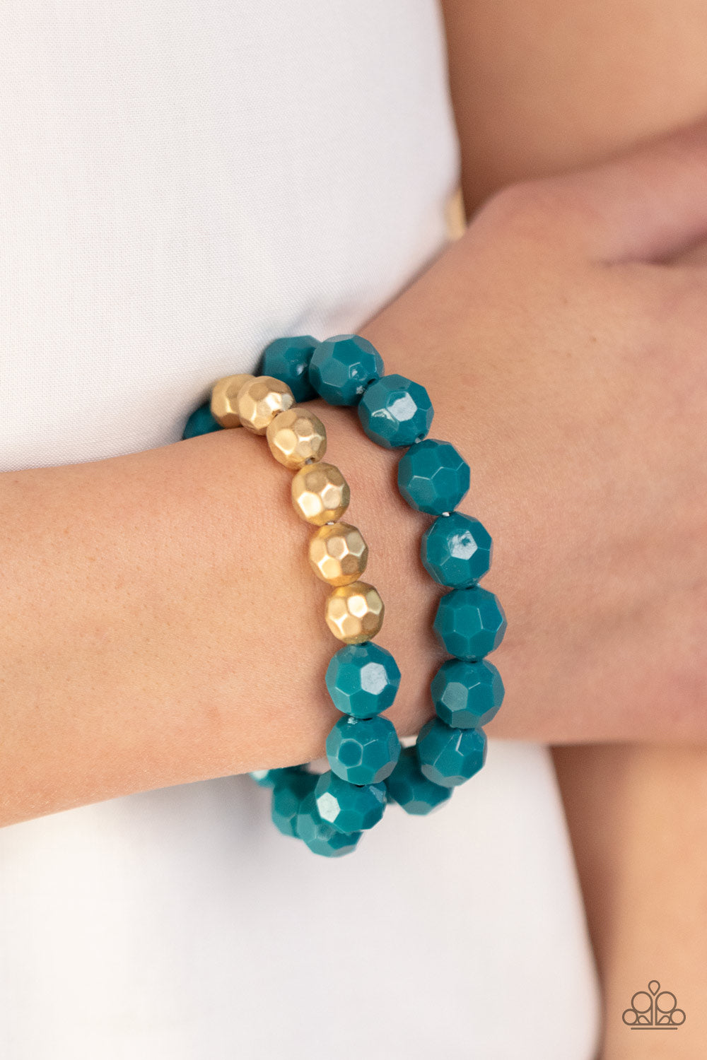 Greco Getaway & Grecian Glamour - Blue Beaded Necklace with matching bracelet