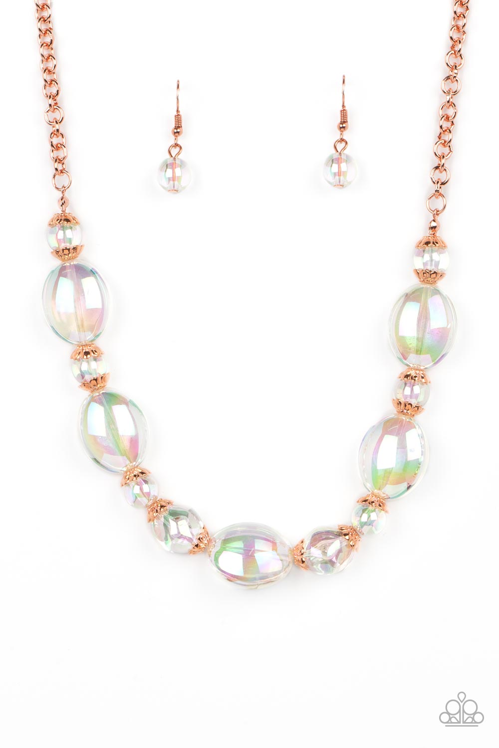 Prismatic Magic - Copper & Irisdescent Necklace & Bracelet Set