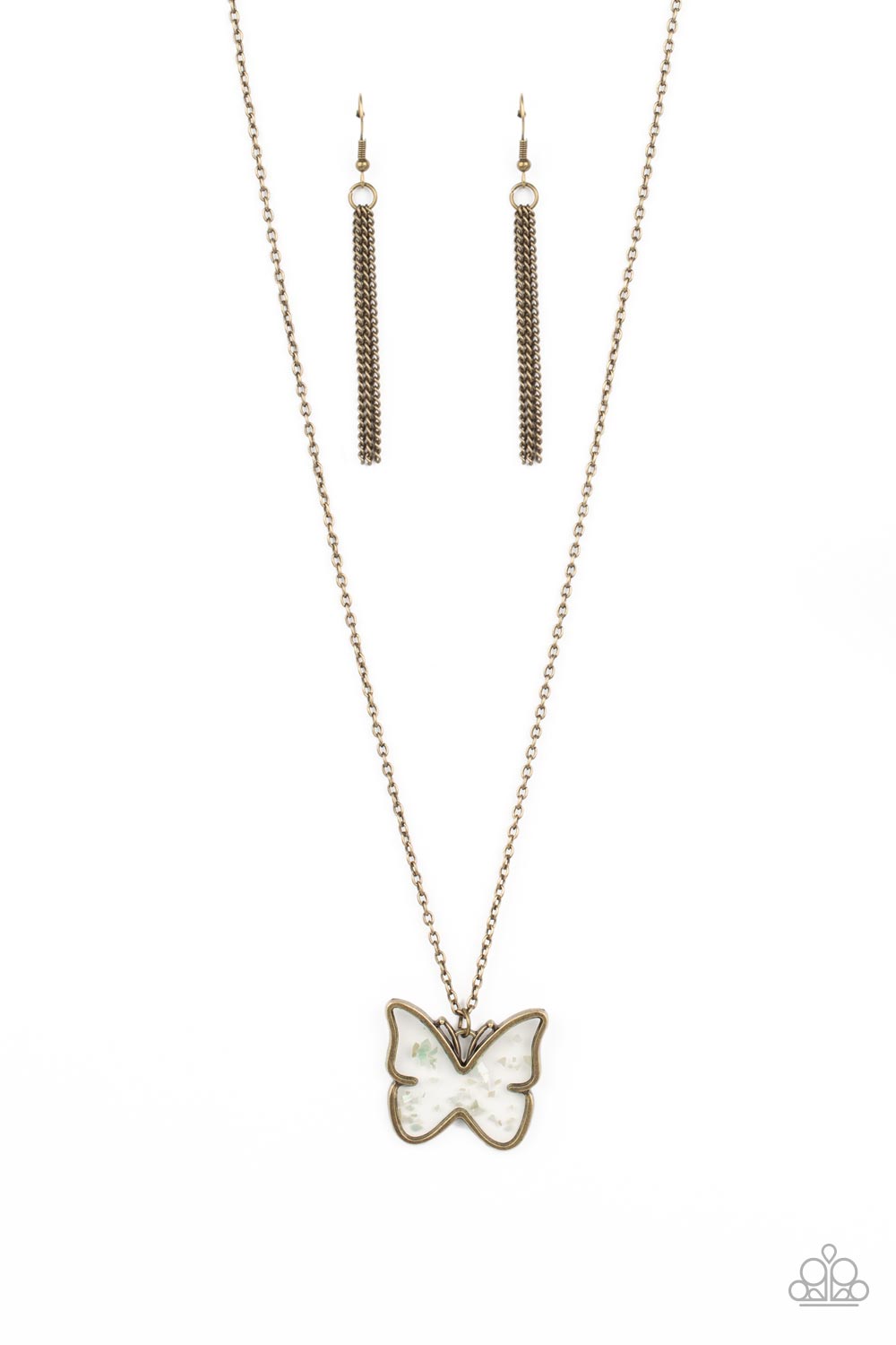 Gives Me Butterflies - Brass Frosted Butterfly Necklace