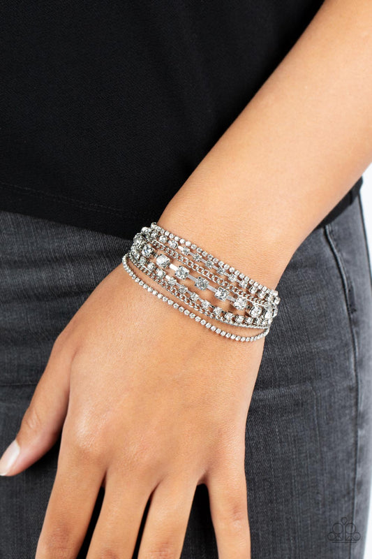 Interstellar Interlude - White Rhinestone Bracelet