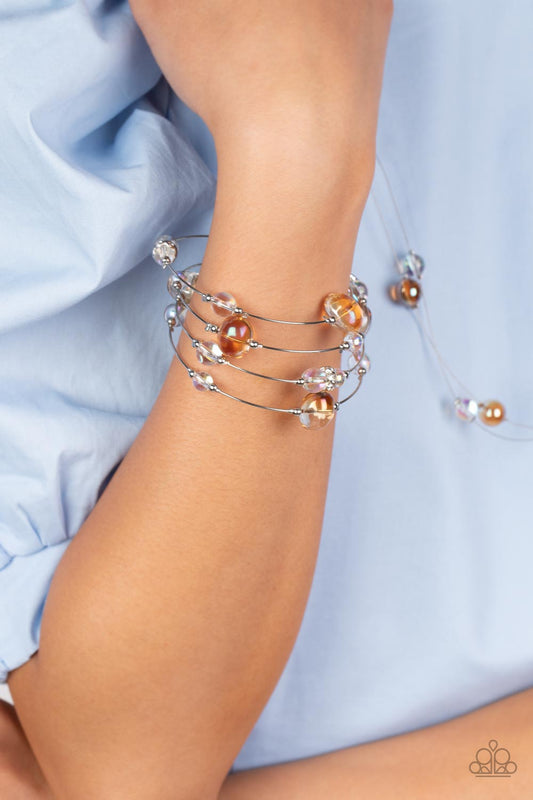 Glassy Bead Coil Bracelet