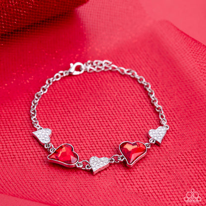 Cluelessly Crushing - Red or Pink Heart Bracelet
