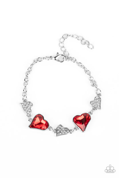 Cluelessly Crushing - Red or Pink Heart Bracelet