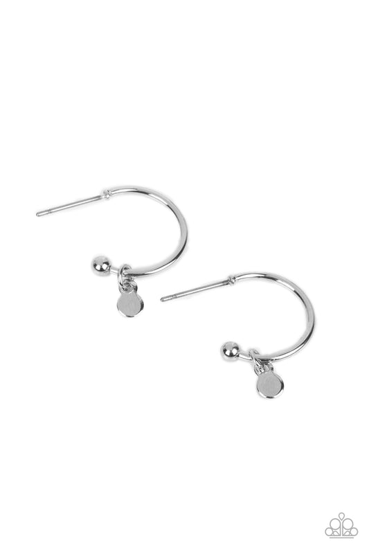 Modern Model - Silver Post-back Hoop Earrings