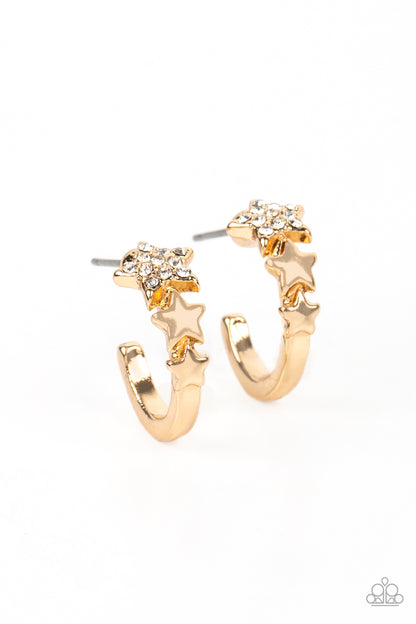 Starfish Showpiece - Gold Hoop Earrings