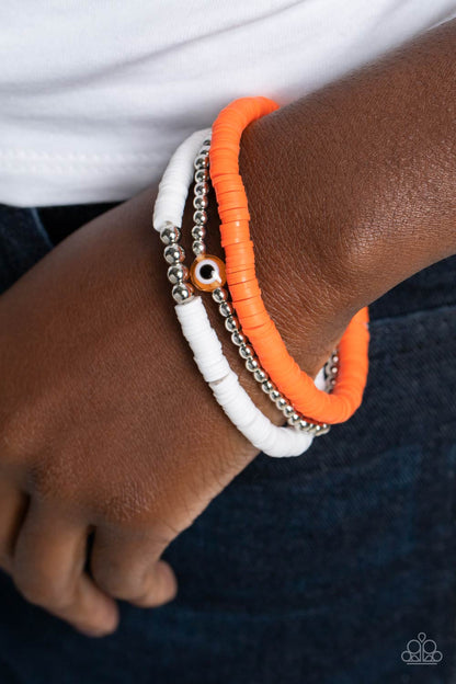 EYE Have A Dream - Orange & White Bracelet
