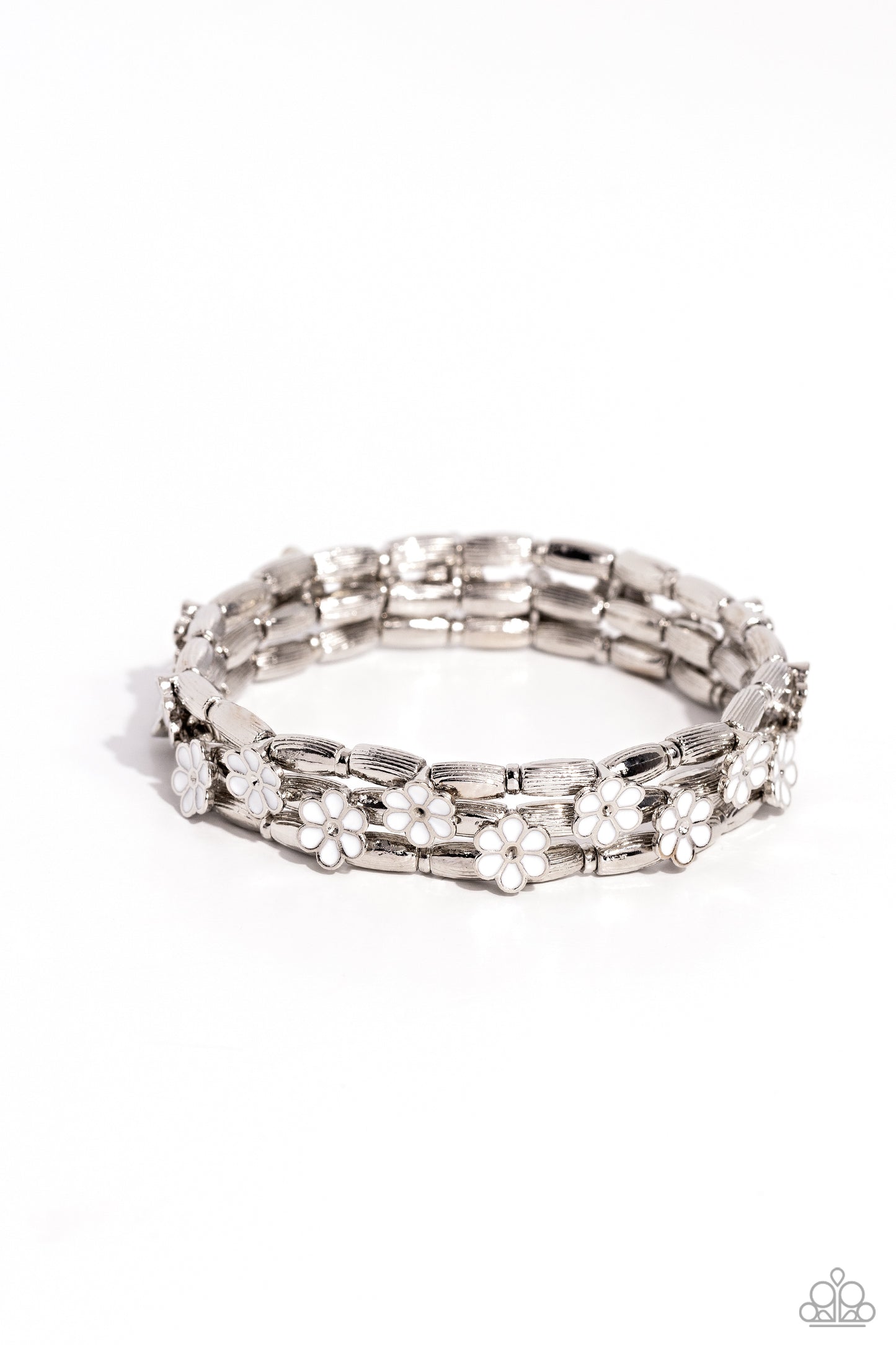 Scattered Springtime - White Springtime Daisy Inspired Bracelet