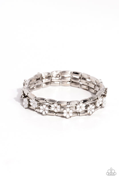 Scattered Springtime - White Springtime Daisy Inspired Bracelet