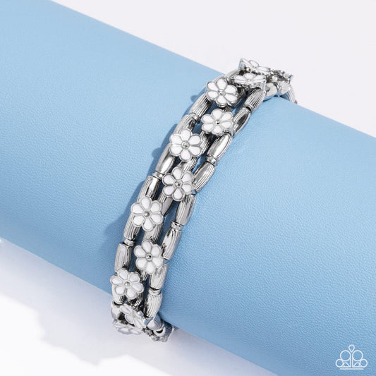 Scattered Springtime - White Springtime Daisy Inspired Bracelet