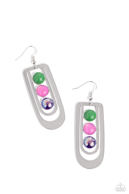 Layered Lure - Multi Colored Kohlrabi Acrylic Earrings