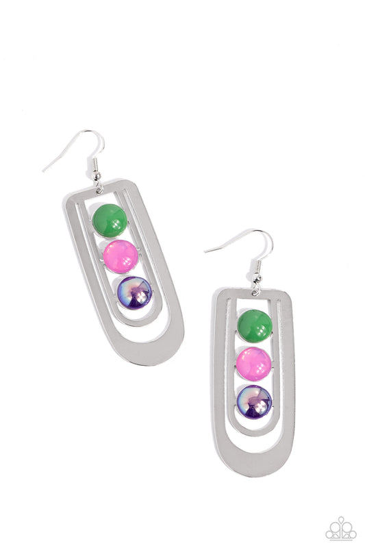 Layered Lure - Multi Colored Kohlrabi Acrylic Earrings