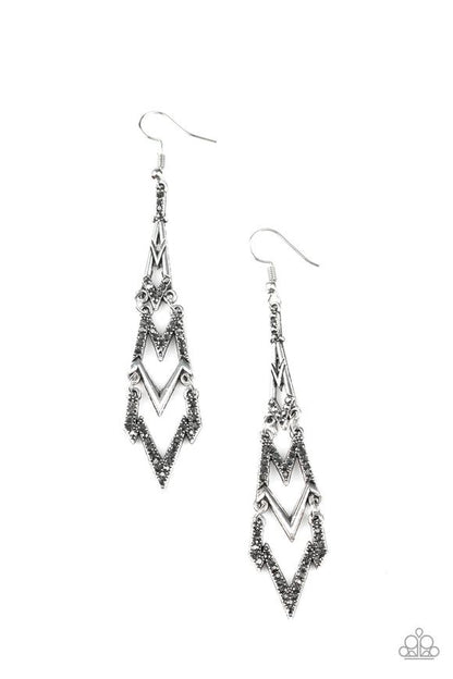 Electric Shimmer Silver Earrings