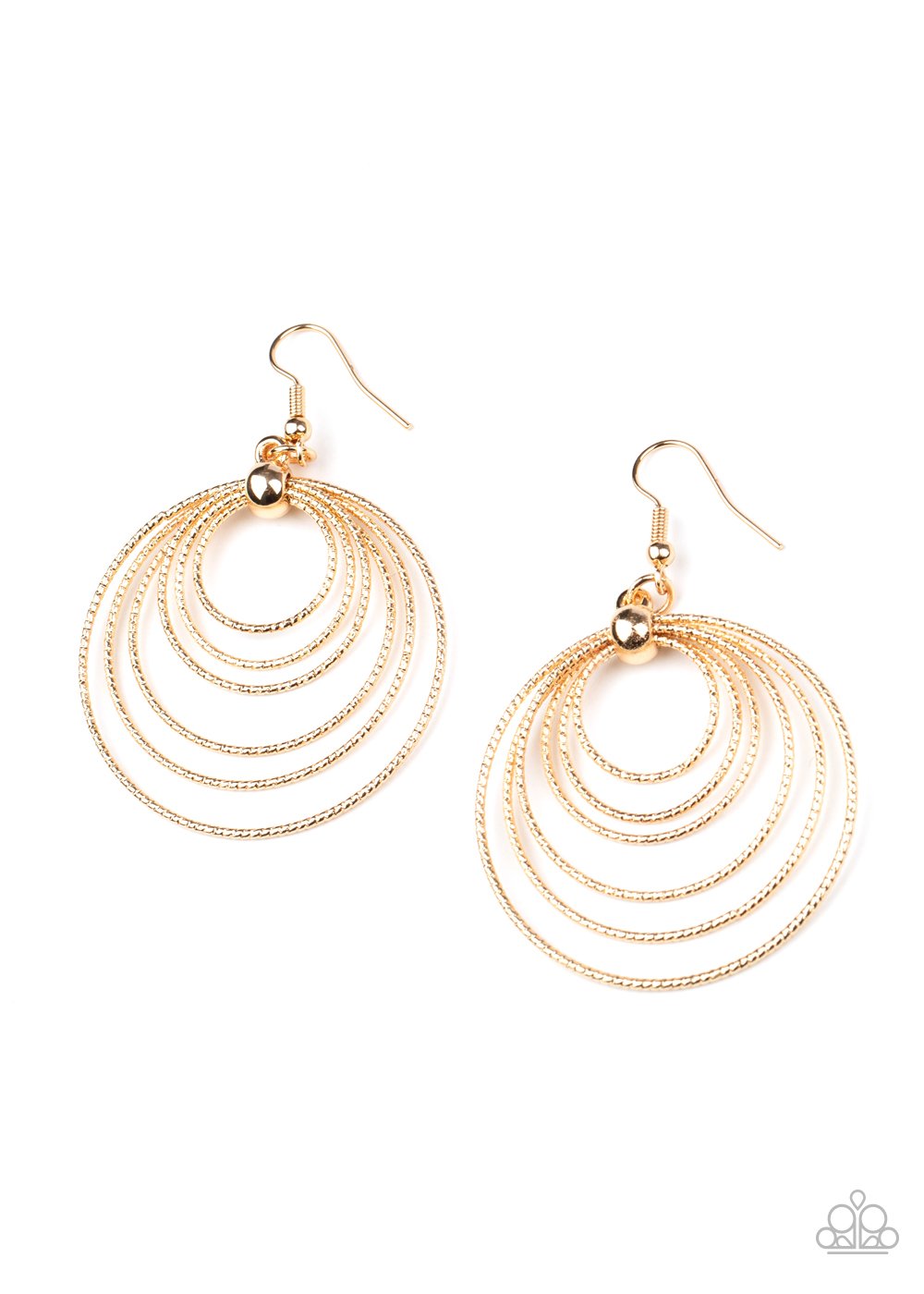Elliptical Elegance Gold Earring