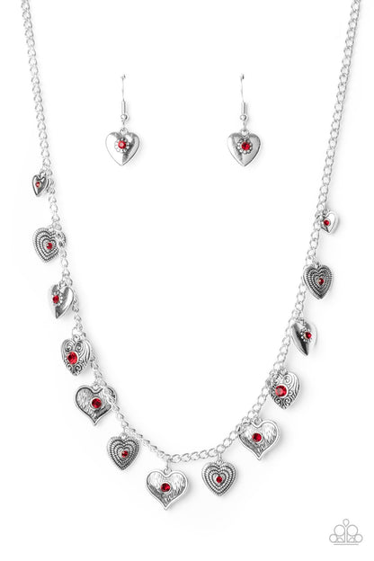 Lovely Lockets Red Necklace