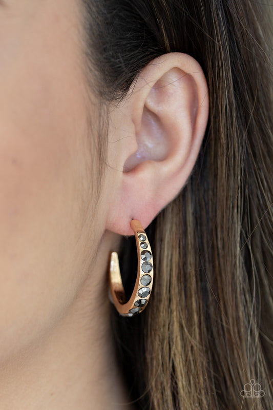 Welcome To Glam Town Gold Hoop