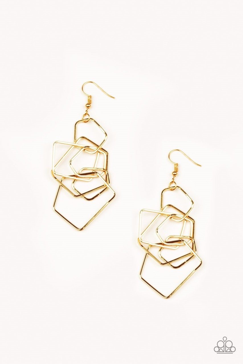 Five-Sided Fabulous Gold Earring
