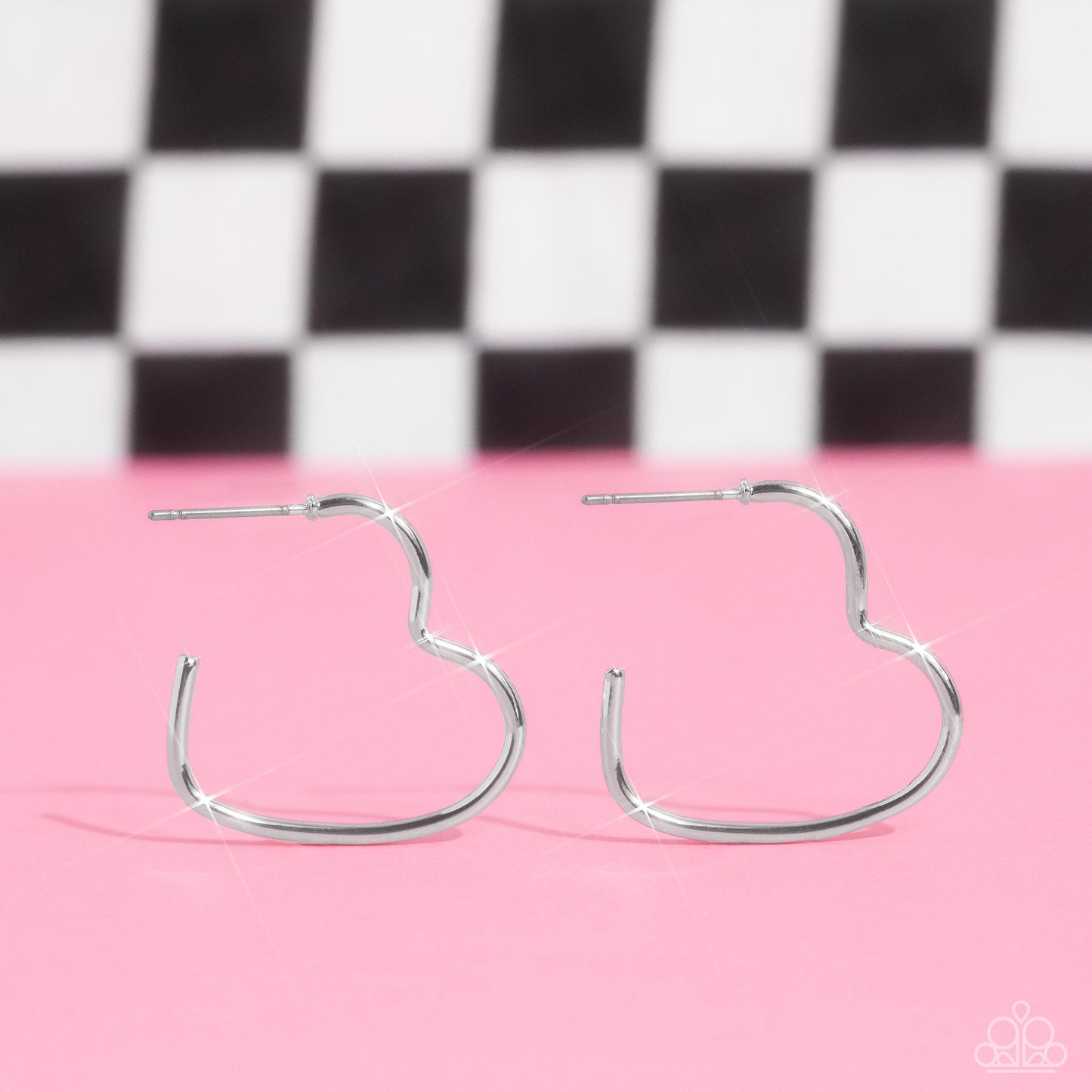 Burnished Beau - Silver Heart Post-back Earrings