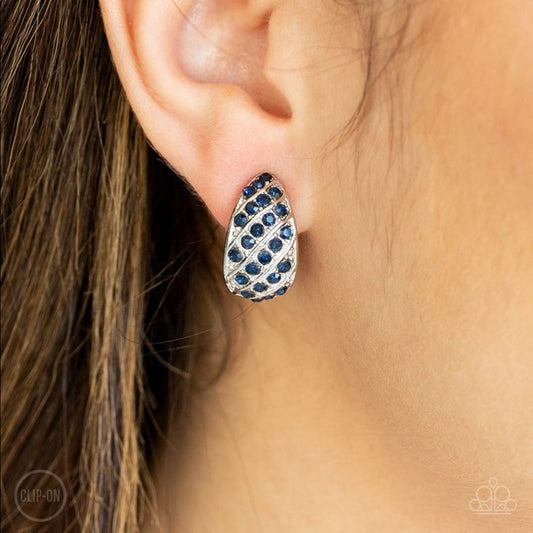 Sparkling Shells Blue Clip-On Earring