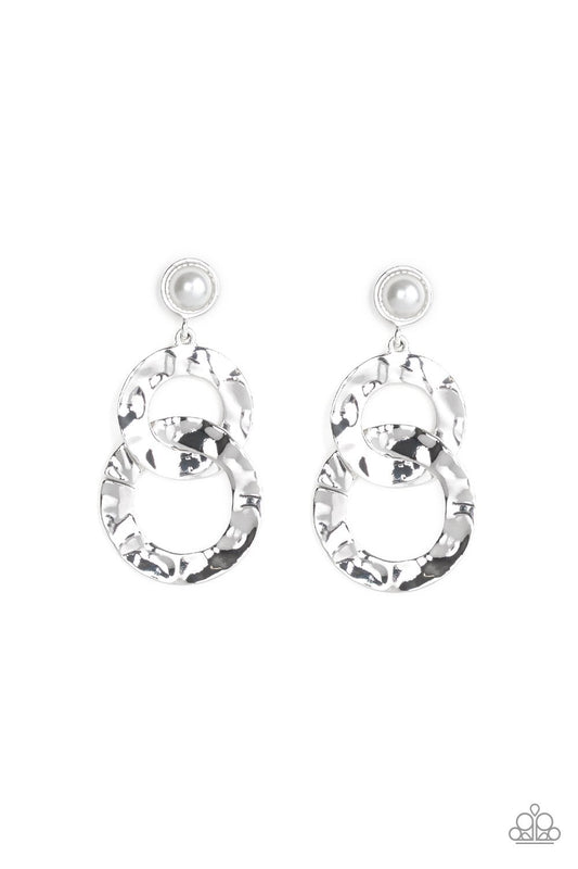 On Scene White Post Earrings